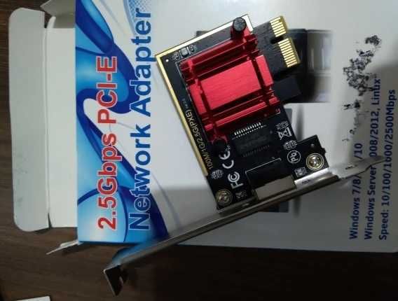 Сетевая карта PCIE на RJ45 1000 Мбит/с, 2500 Мбит/с