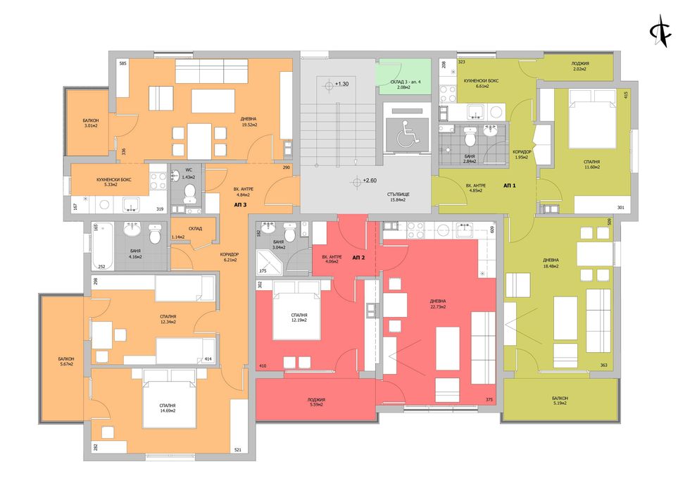 Продава двустаен апартамент 76 ,34м²
