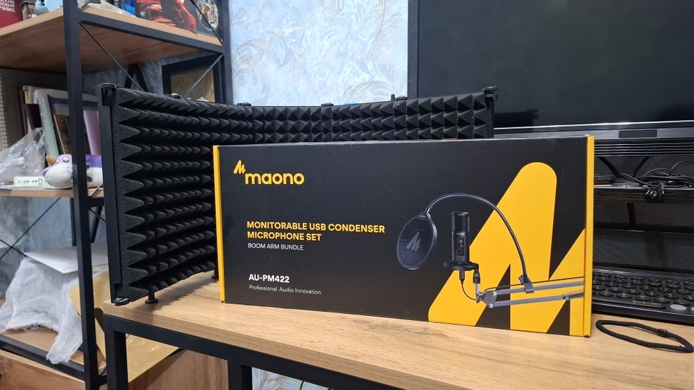 Профессиональный студийный комплект: Микрофон MAONO AU-PM422 + Экран