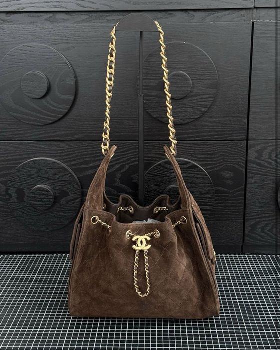 Сумка Шанель-мешок замшевый