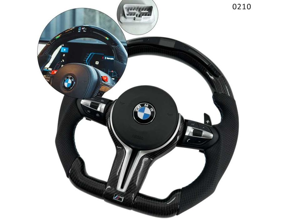 Volan sport M din carbon cu afișaj LED BMW 5 F10 6 F12 7 Seria F01