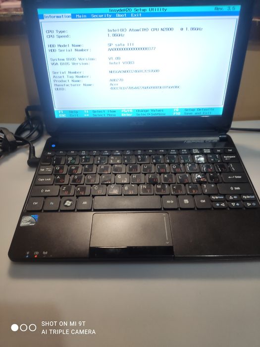 Продам нетбук acer