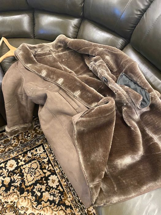 Дубленка от изкуствена кожа с изкуствен косъм. Размер 56