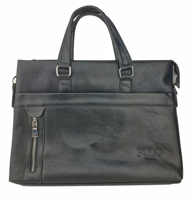 мъжка чанта кожена с презрамка/дръжки 3 отделения с цип А4 40/24/8