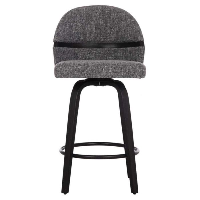 Бар стол, Dekker, Сив, Кафяв, Текстил, 48х54х96см.