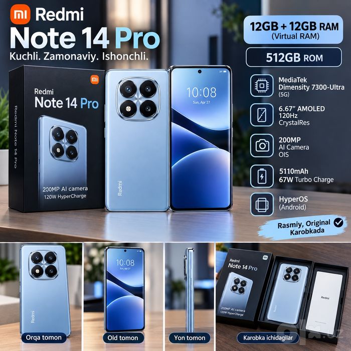 Redmi note 14 pro 12+12gb 512 gb