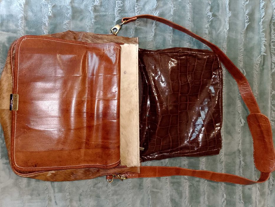 Дамска чанта от естествена кожа и косъм