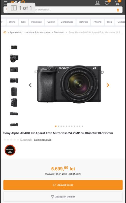 Sony A6400 Kit Aparat Mirrorless 24.2 MP cu Obiectiv 18-135mm