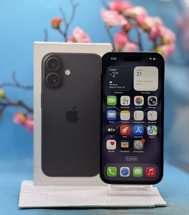 ГАРАНЦИОНЕН!!! Apple iPhone 16, 128GB, 5G, Black