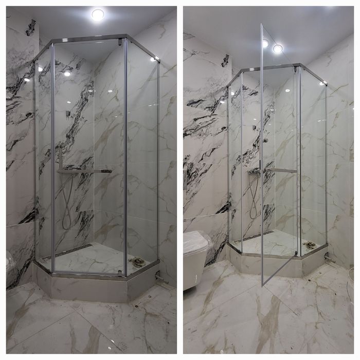 Душевой кабины, перегородки, зеркала