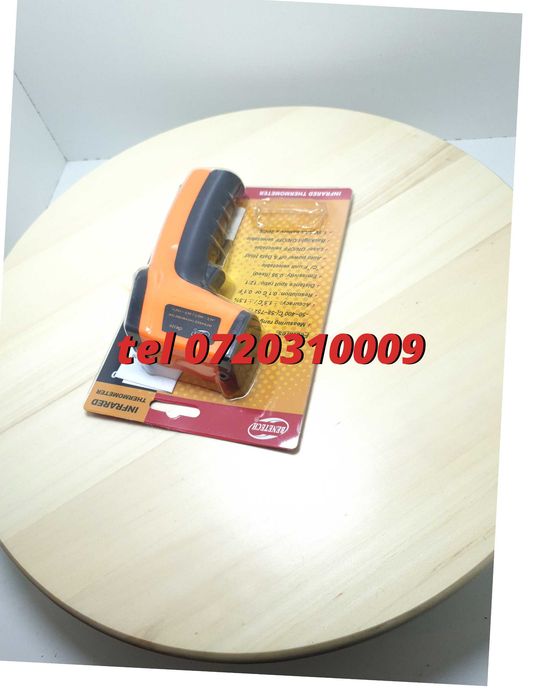 Termometru Industrial Optimus 380 Interval -50 +380 Grade C - Cu Afisaj Luminat , Portocaliu Negru Pentru Utilizare Tehnica Sau Decorativa