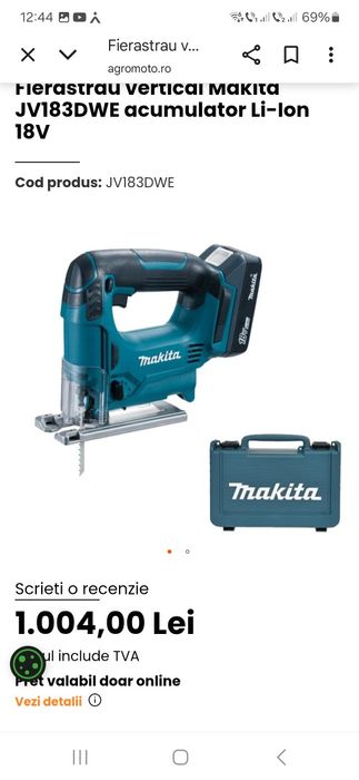 Fierăstrău pendular 18v Makita JV183DWE, cu garanție