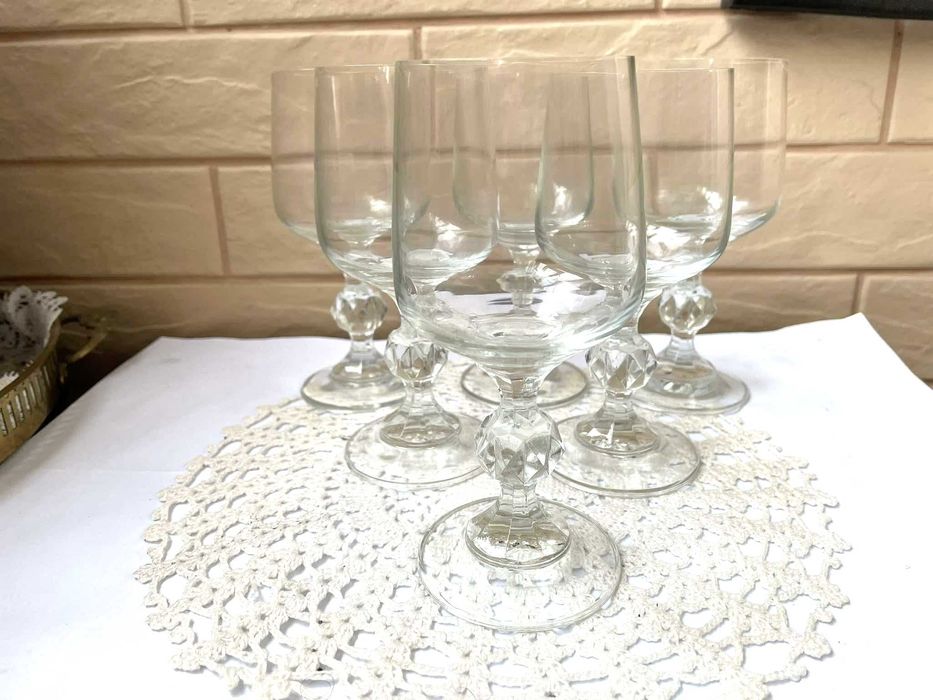 Красиви стари кристални тънкостенни чаши, 6 бр