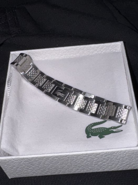 Lacoste гривна черна/сребърна