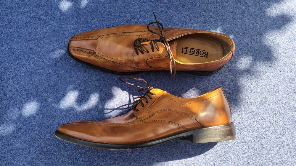 Pantofi Borelli, piele maro, marime 46