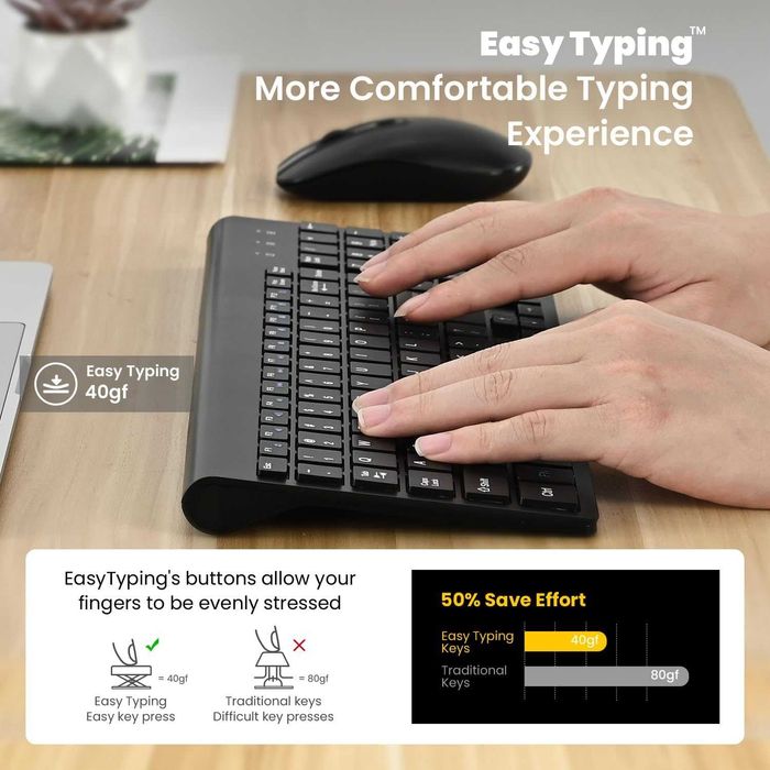 Безжична клавиатура Cimetech EasyTyping KF10 – 2.4G, QWERTY с цифри