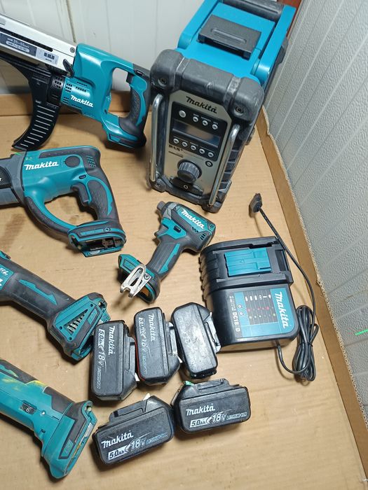 Set Makita Dewalt 18v rotopercutor flex fierăstrău circular impact multifuncțional radio pendular acumulatori Kit profesional scule  Milwauckee