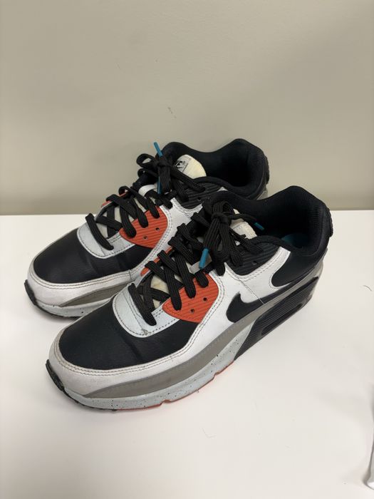 NIKE AIR MAX 90 white/black-turf orange-aquamarine