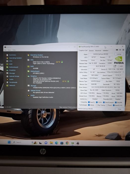 Laptop HP 17-cn i5•gen.11•SSD 500GB•16GB DDR4•17.3 inch•Nvidia GeForce MX350•SUPERB