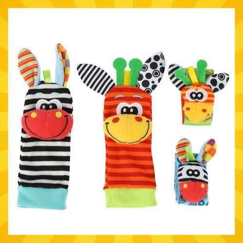 Бебешки комплект гривни дрънкалки и чорапи за игра 0+ / Чорапи за игра