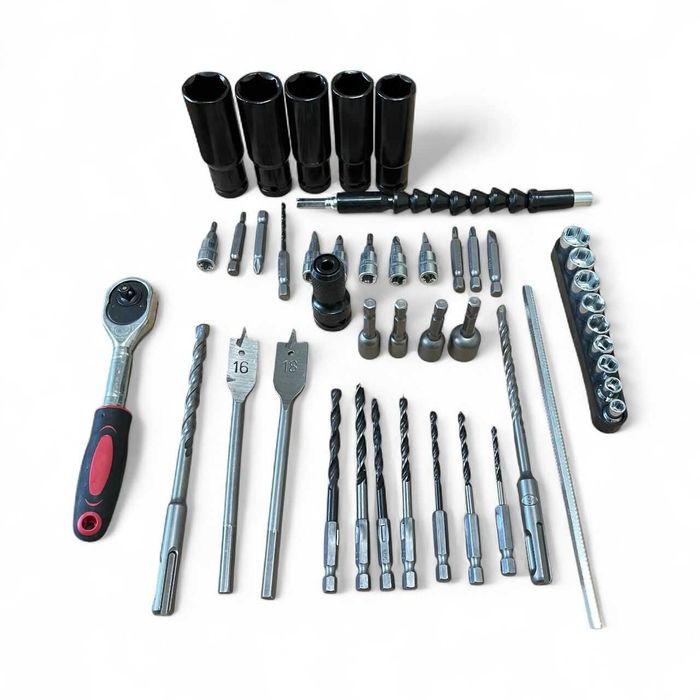 Комплект 7 акумулаторни машини с 4 батерии 30 части в куфар StahlMayer