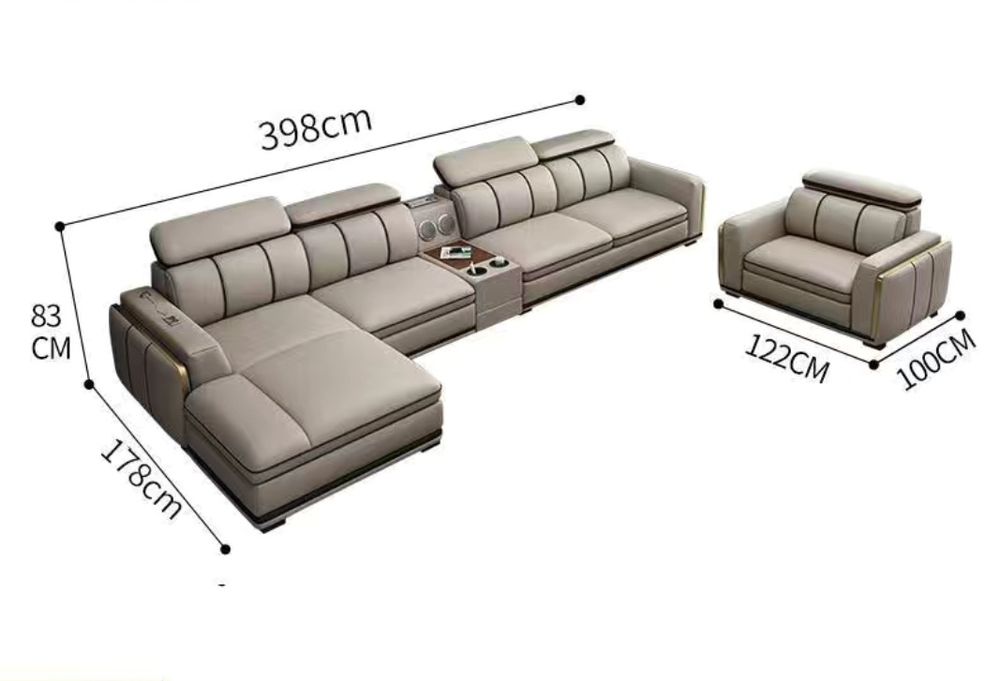 Модульный кожаный диван