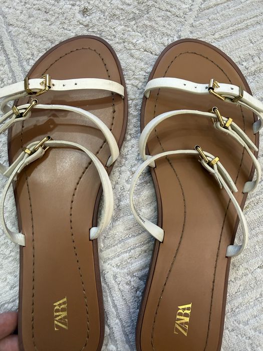 Zara шлепки кожаные