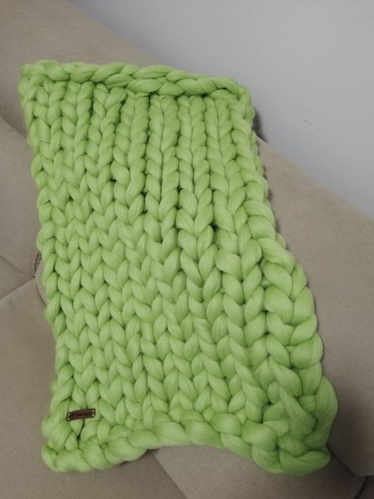 ново, ръчно направено одеяло от 100% мериносова вълна