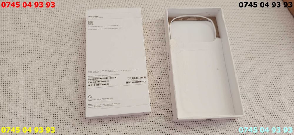 cutie ambalaj IPHONE 17 PRO max deep blue 512gb