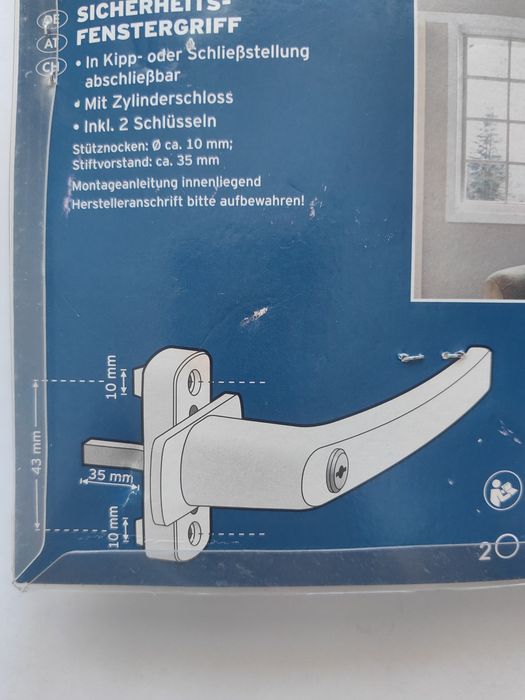 Maner din aluminiu cu cheie pentru geam termopan
