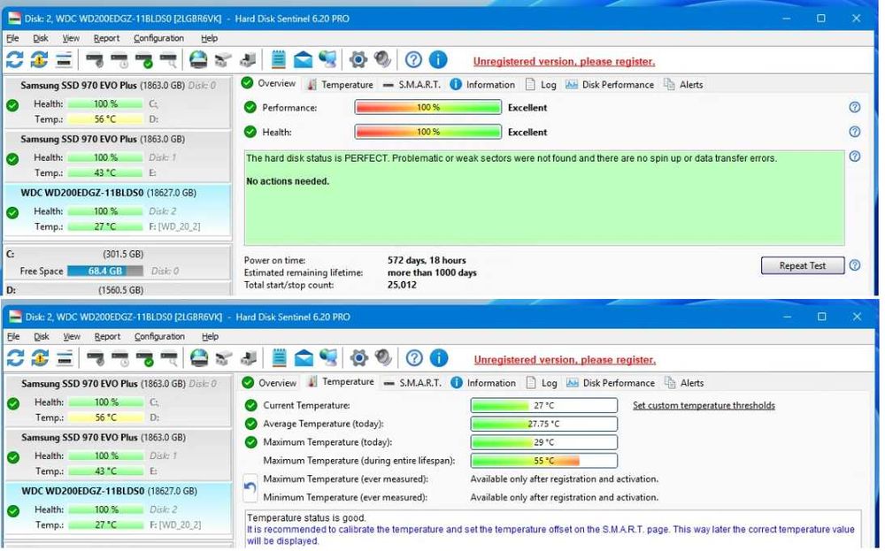 HDD Extern WD Elements 20TB, 3.5", USB 3.0 - Sănătate 100%, Pachet Complet