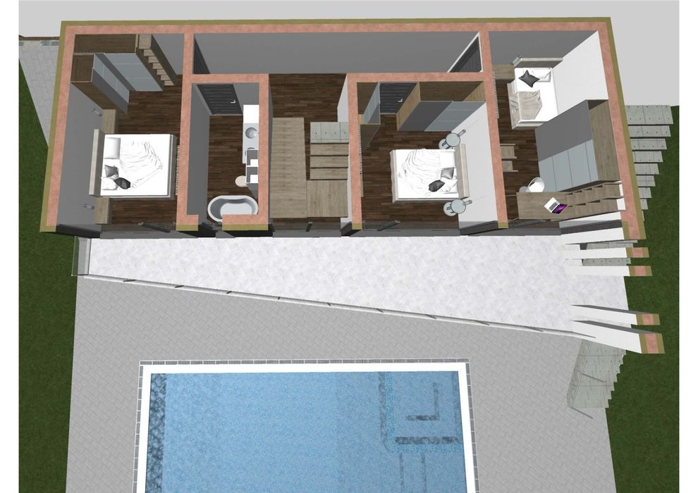 Teren cu autorizatie de construire si  utilitati trase