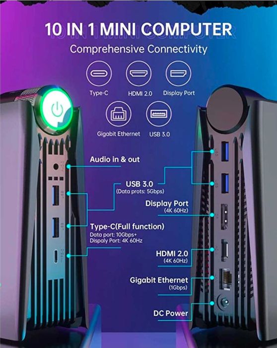 Mini PC Gaming cu Processeur AMD Ryzen 7 5700U