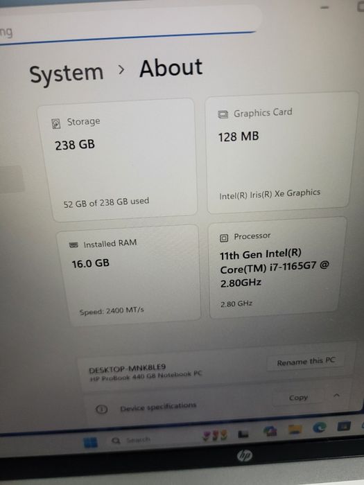 Hp probook 440 G8  procesor i7 gen 11 (1165G7)