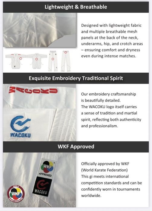 Kimono karate WKF
