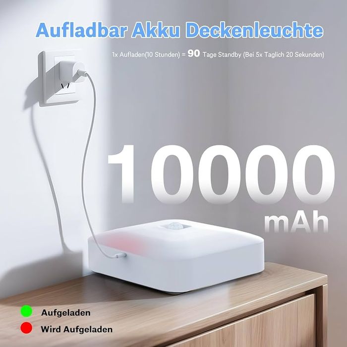 USB Презареждаема LED Лампа с Датчик за Движение – 5000K Бяла Светлина 500lm