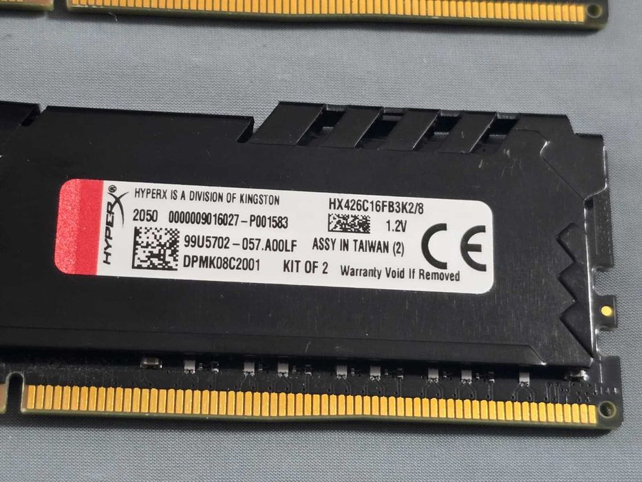 Kit Memorie RAM HyperX Fury Black 8GB DDR4 2666MHz CL16 (2x4GB) HX426C16FB3K2/8