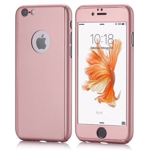 Husa 360 GRADE FATA - SPATE iPhone 7 ROSE-GOLD +Folie de sticla GRATIS