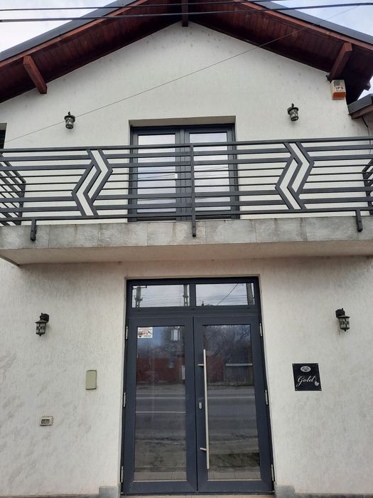 Balustrada, porți, panouri de gard din fier forjat și tablă decupată.