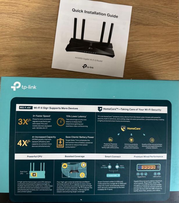 РУТЕР TP-LINK ARCHER AX50 /AX3000 Dual-band, WI-FI 6, Gigabit