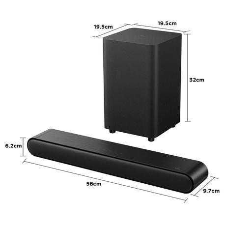 Soundbar TCL S642W 2.1 200W Bluetooth 5.3 DTS Virtual X Dolby Subwoofer Wireless HDMI ARC