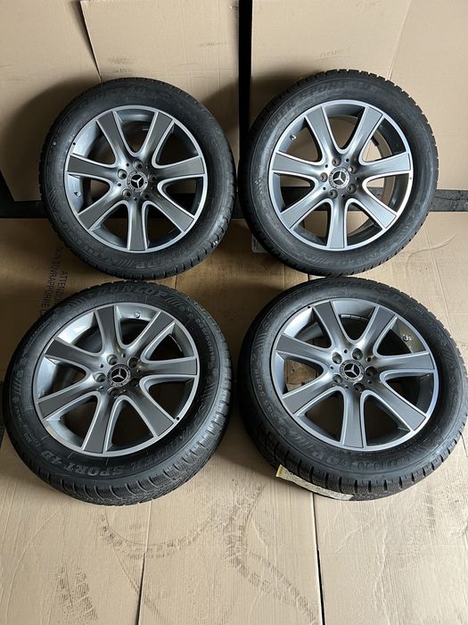 Jante NOI originale Mercedes S classe 18 inch’ + anvelope iarna nefolosite  245/50/18 , Dunlop , 8 mm !