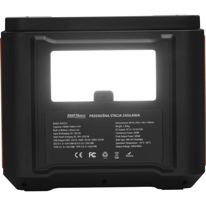 Statie de alimentare portabila, lanterna incorporata, adaptor bricheta