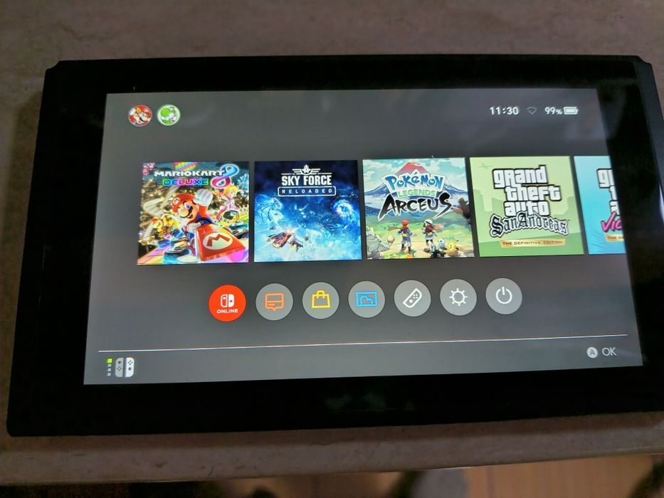 Consola jocuri copii Nintendo Switch modata Hekate cu multe jocuri instalate Super Mario Bros Zelda Pokemon Yoshi Kirby