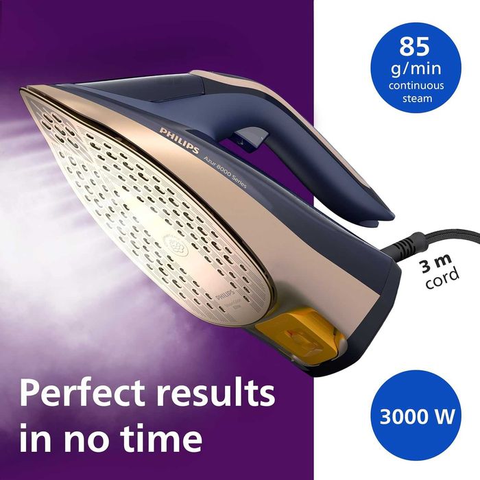 Парна ютия Philips Azur 8000, мощност 3000 W, Turbo Boost пара 260г