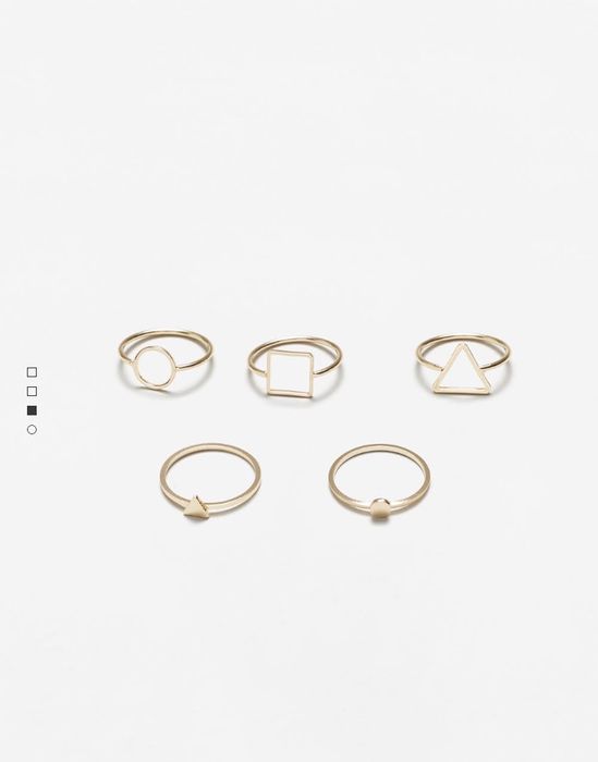 Златисти пръстени Mango - сет от 5 броя