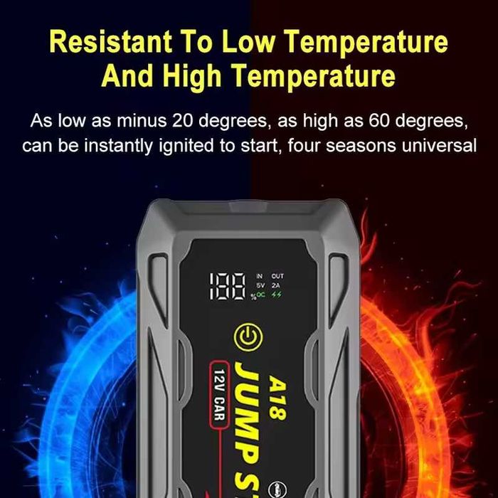 Най-мощния 3000A Джъмпер / Стартер 74000mWh - Пали Всичко и Power Bank