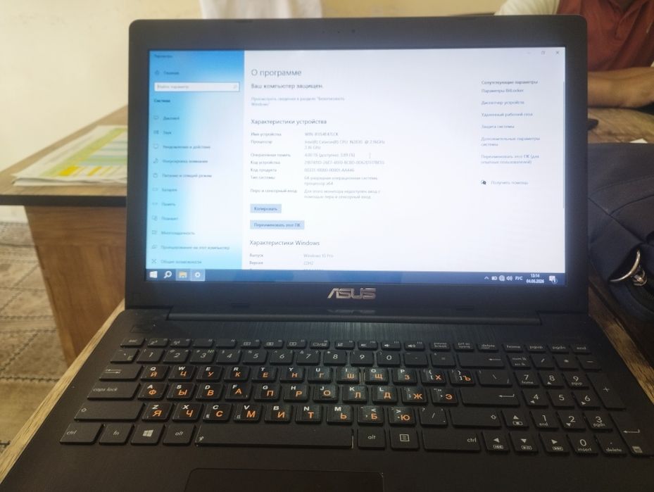 Notebook Asus windows 10 pro