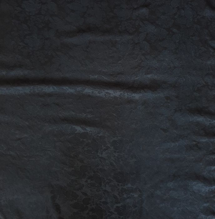 Esarfa neagra matase naturala franjuri print floral