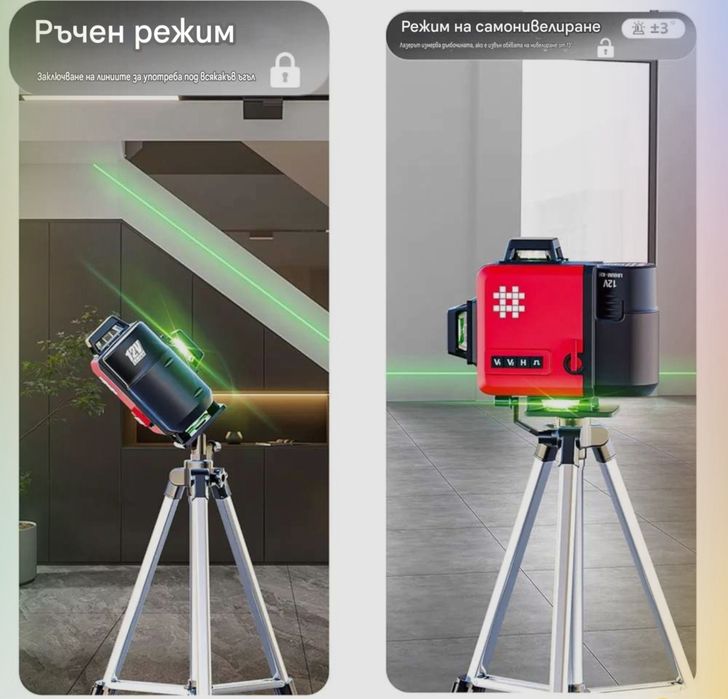 Професионален 4D Лазерен нивелир Shijing 7959G с 360°